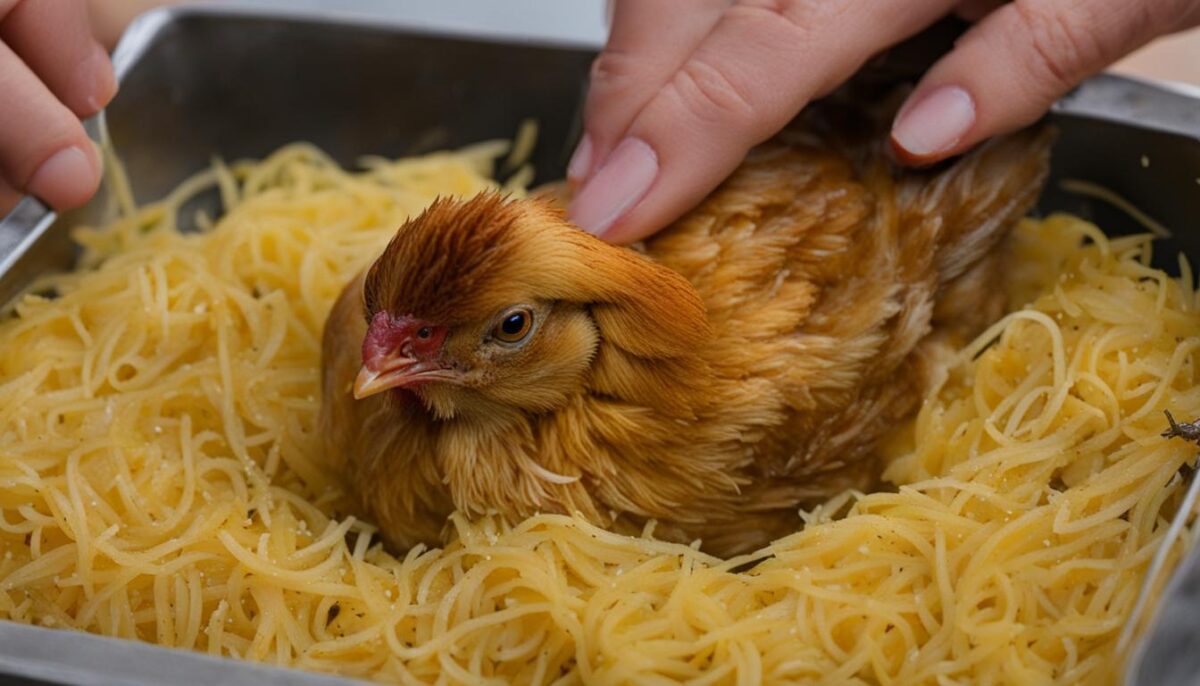 preparing spaghetti squash for chickens