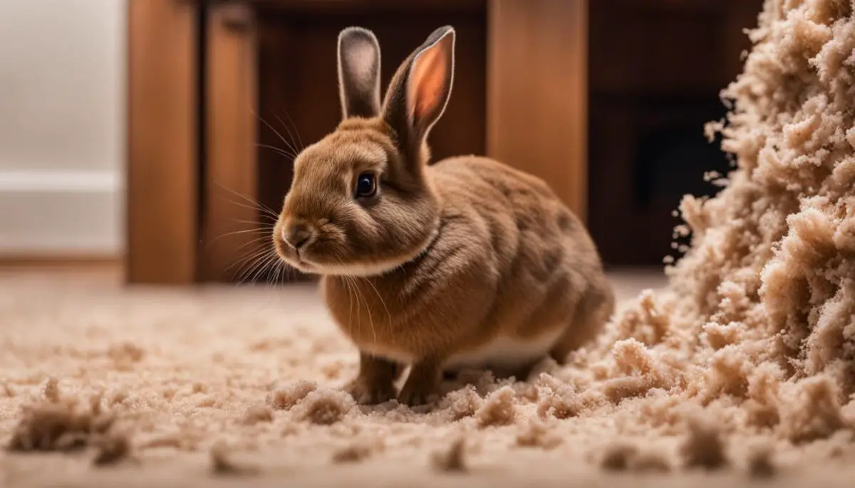 rabbit digging carpet
