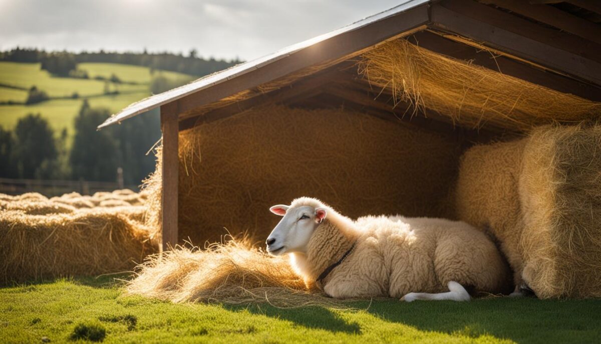 bedding for sheep on pasture