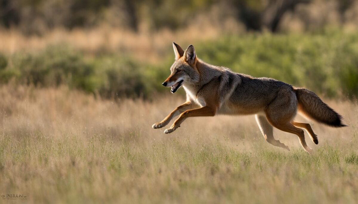 coyote chasing a rabbit