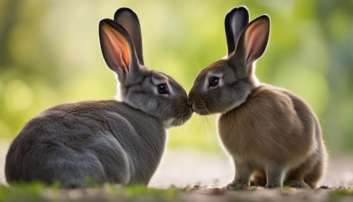 dominant bunny licking