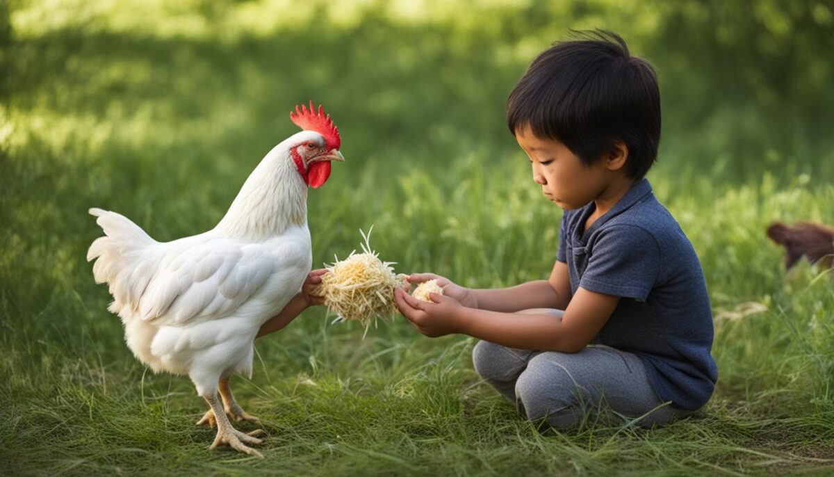 how to pet a chicken correctly