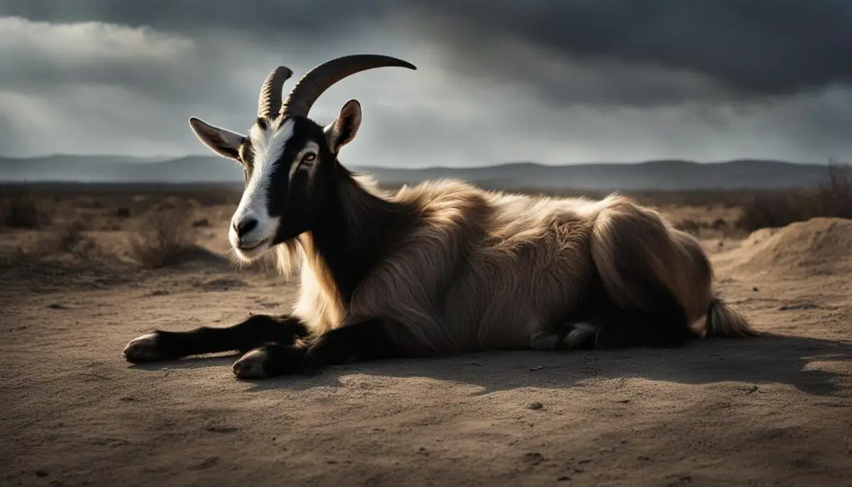 open-eyed dead goat