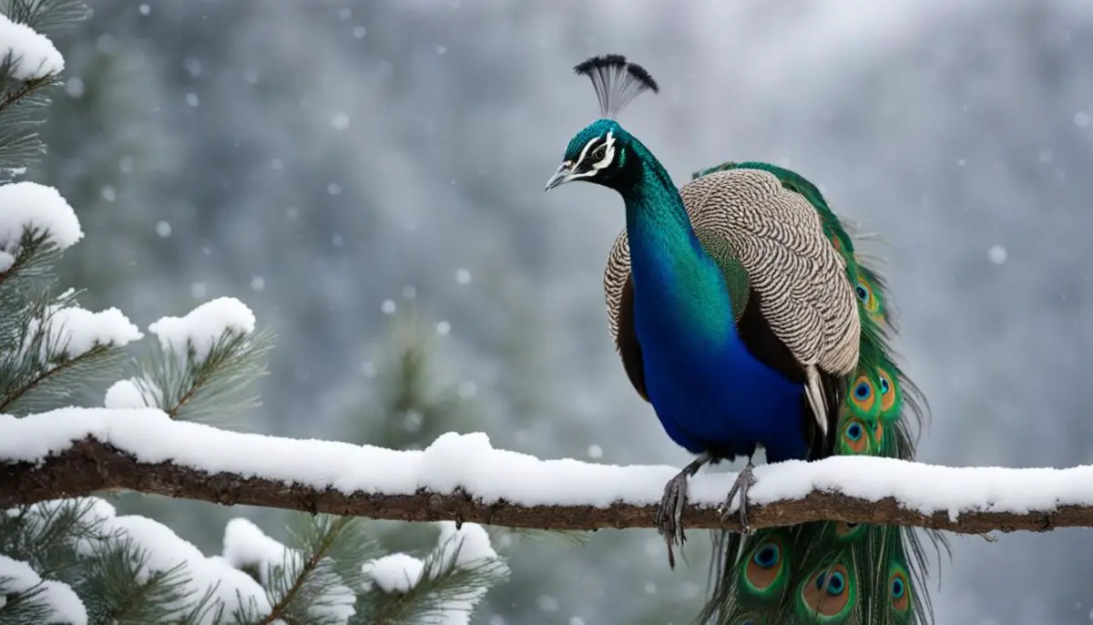 peacock winter adaptation