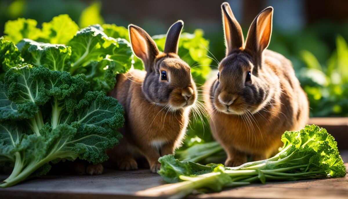 rabbit eating greens