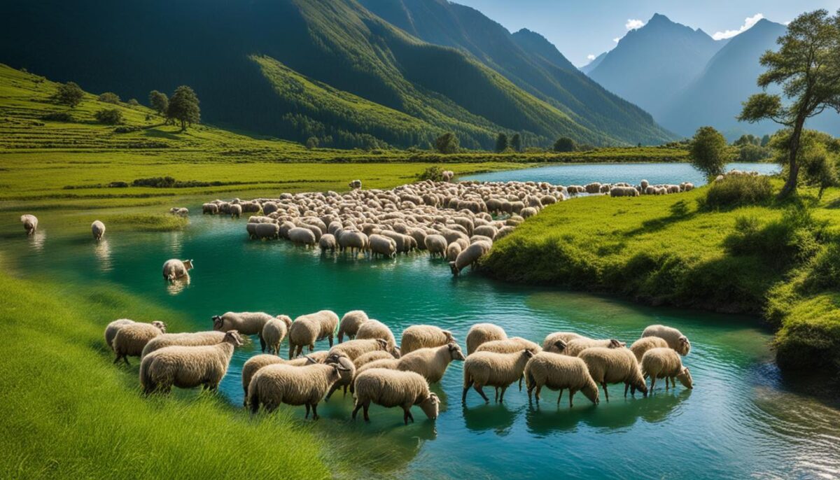 sheep in water
