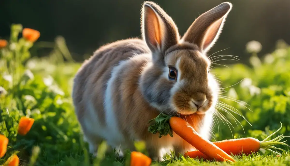 rabbit eating a carrot