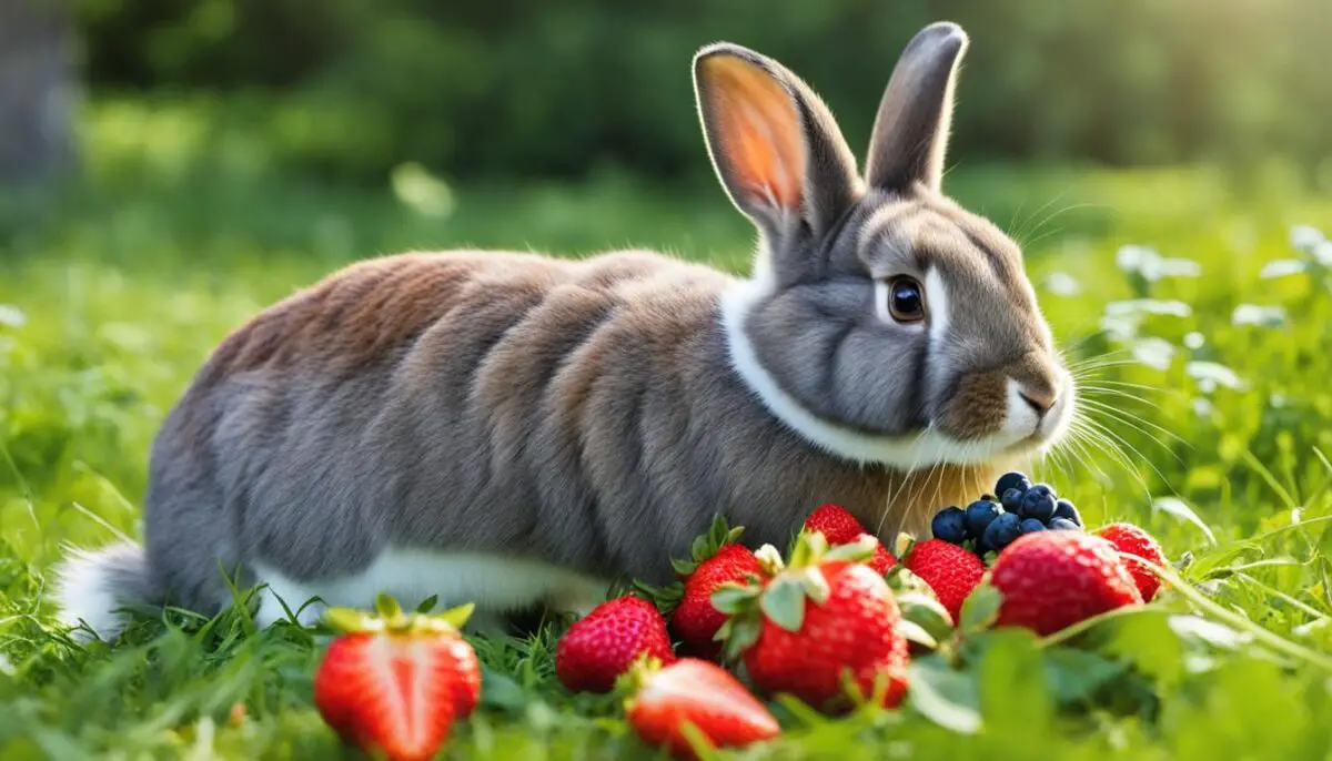 rabbit eating fruits