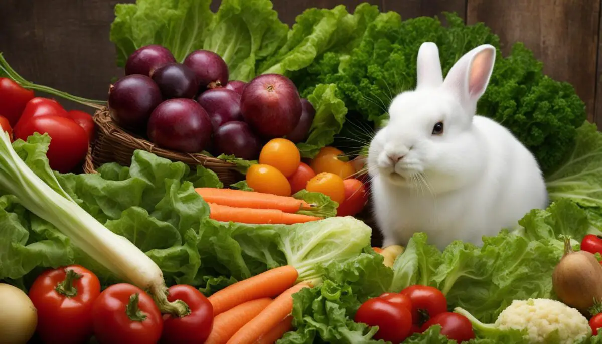 rabbit eating healthy food