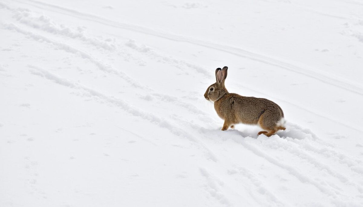 rabbit tracks in snow