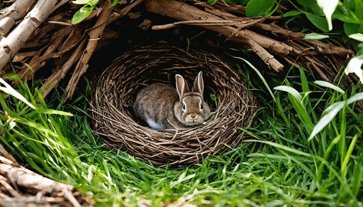 safe nest for baby rabbit