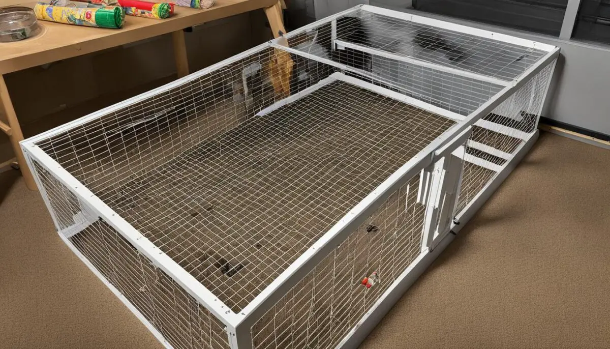 spacious rabbit cage